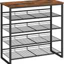 HOOBRO Shoe Rack, 5 Tier Shoe Organizer for Front Door Entrance, Shoe Shelf with Adjustable Tilt Angle, Holds 16-20 Pairs, for Entryway, Garage, Closet, Rustic Brown and Black BF08XJ01