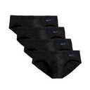 2(X)IST Men's Cotton Stretch Bikini Brief 4-Pack Black, Size M
