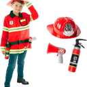 Morph Firefighter Costume for Kids - Fireman Outfit for Boys and Girls - Fun Role Play Dress Up Costume (4-6 Years)