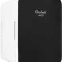 Cooluli 10L Mini Fridge for Bedroom, Car, Office Desk & Dorm - Portable Thermoelectric Cooler & Warmer for Food, Drinks, Skincare - AC/DC Refrigerator with Glass Front, Black