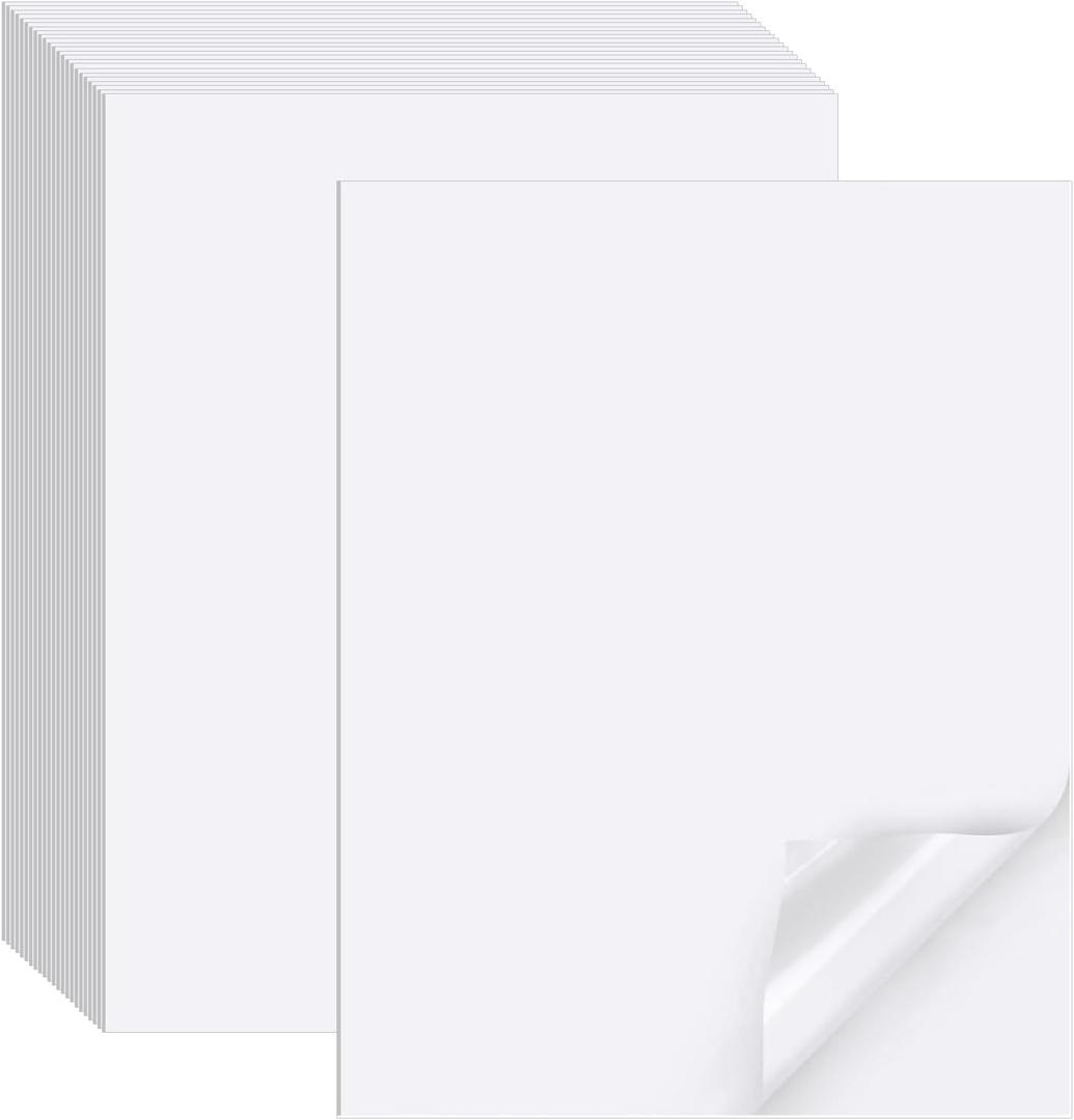Printable Sticker Paper for Inkjet Printer, 150 Sheets 8.5" x11'' Matte Sticker Printer Paper Full Sheet Labels for Laser/Inkjet Printers, Letter Size