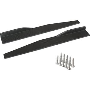 HXBER Side Rocker Skirt, 2PCs Universal Car Body Styling Side Skirt Rocker Splitters Diffuser Winglet Wings Bumper Kit Carbon Fiber Color
