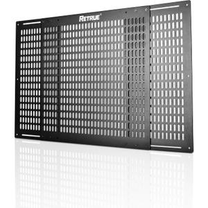RETRUE RV Screen Door Protector Adjusts from 22" to 31.5" Aluminum Alloy Camper Screen Door Protector Guard for Dogs Kids Safe, Black