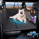 Truck Dog Seat Cover for Back Seat, Hard Bottom Dog Hammock Support to 450 lbs, Waterproof & Scratch-Proof Pet Bed Extender for Full Size Crew Cab Truck SUVs F150/RAM1500/Silverado, Black