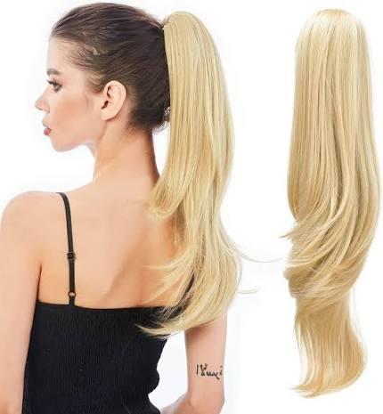 HEWEICSY Ponytail Extension, Clip on Ponytails for Women, 12" Claw Clip in Short Curly Wavy Pony Hair Extension for Women - Light Honey Blonde
