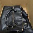 Garment Bag for Travel, Convertible Suit Garment Bag for Men, Stylish Carry On Garment Bag with Shoulder Strap, 2 in 1 Foldable PU Leather Garment Duffle Bag Suit Travel Bag for Men, Black, Two Way, 20"x11"x12"