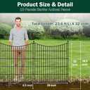 10 Panels No Dig Dog Fence Outdoor for Yard, 32 in(H) X 23.6 ft(L) Decorative Tall Garden Fence Animal Barrier, Rustproof Metal Wire Garden Edging and Borders, Temporary Fencing Stakes