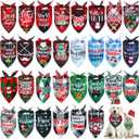 Preboun 30 Pcs Christmas Plaid Dog Bandanas Bulk Holiday Scarf Triangle Bibs Adjustable Washable Dog Handkerchief Xmas Drool Bib Accessories Grooming Supplies for Small to Medium Cats Dogs