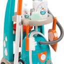Smoby Cleaning Trolley - Toy Vacuum Cleaner with Realistic Lights & Suction Sounds - Toddler Broom, Mop, Brush, Dustpan, Toy Empty Packaging, Kids Real Cleaner Pretend Play Set, Age 3+