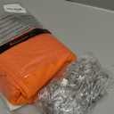 Orange Tulle Backdrop Curtain with Lights String for Parites 10x8ft Sheer Backdrop Curtains Drapes for Birthday Party Baby Shower Wedding Ceremony Prom Halloween Photo Booth Background Decorations