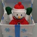 Animated Christmas Snowman in Lighted Gift Box, Christmas Light Gift Box White for Outdoor Indoor Decorations - Xmas Pop Up Snowman Presents Box, Porch Yard Under Tree Ornaments Holiday Decor