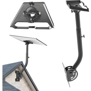 Heavy-Duty Starlink Gen 3 Wall & Roof Mount Kit - 180° Adjustable Pole Bracket with Reinforced Pivot Base & Alloy Adapter - Universal Antenna Installation Accessories (Iron Grey)