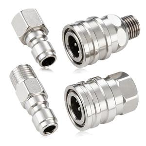 Ciunura 4 PCS Pressure Washer Coupler Quick Connect Fittings，1/4 in NPT Female and Male Thread (Premium Pressure Washer Hose Adapter Set), Stainless Steel Hose Connector, 2 Set