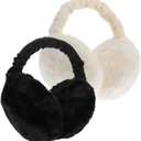 SEWACC 2pcs Fuzzy Winter Ear Muffs, Warm Keeping Ear Muffs for Men Women, Stylish And Foldable, Perfect for Outdoor Activities