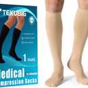 Medical Women Men Compression Socks Knee High 20-30 mmhg Graduated Stocking Support Hose Cute for Running Travel