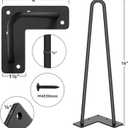 SMARTSTANDARD 16" Hairpin Furniture Legs, Metal Home DIY Projects for Nightstand, Coffee Table, Desk, etc with Rubber Floor Protectors Black 4PCS
