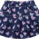Flofallzique Girls Jean Skirts with Short Underneather Ruffle Toddler Denim Skorts 12Y