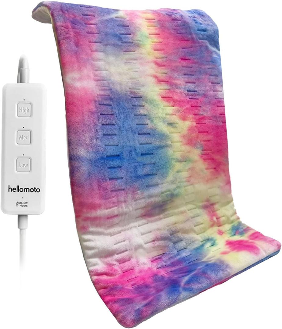 Electric Heating Pad for Back Pain and Cramps Relief, Hot Heated Pad with Auto Shut Off, Fast Heat Heating Pad for Period Cramps - 24"x 12"