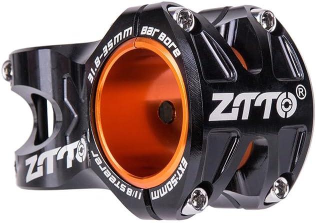 ZTTO 31.8mm MTB Bike Stem 35mm with Gasket, Durable Ultralight 0 Degree Bicycle Stem with Bike Headset Cover, Road Bike Stem DH AM Enduro 28.6mm