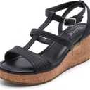 Ruiee Womens Wide Width Wedge Sandals. | Wide Width, Summer Platform, Wedge Heels, Strappy, Ankle Strap, Dressy, 10.5