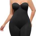SHAPELLX Wedding Dresses Shapewear for Women Strapless Bodysuits Tummy Control Body Shaper Butt Lifting Shapewear (Black, L)