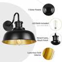 Solar Barn Light for Outside, Outdoor Wall Lights Solar Powered, Farmhouse Exterior Wall Sconce, Industrial Outside Lighting Fixture, Rustic Lantern Works with Gooseneck Barn Shed Garage Patio