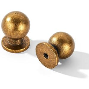Khtumewrae Antique Brass Cabinet knobs,6 Pack 1inch Kitchen Cabinet knobs Ball Dresser knobs Vintage Cabinet knobs.
