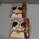 2 x Funny Dog Sunglasses and Gold Chain Toys Set, Cuban Link Necklace with Dollar Sign Charm, Puppy Cat Superstar Costume Outfits Accessories for Boy Small Medium Dogs(Dog)