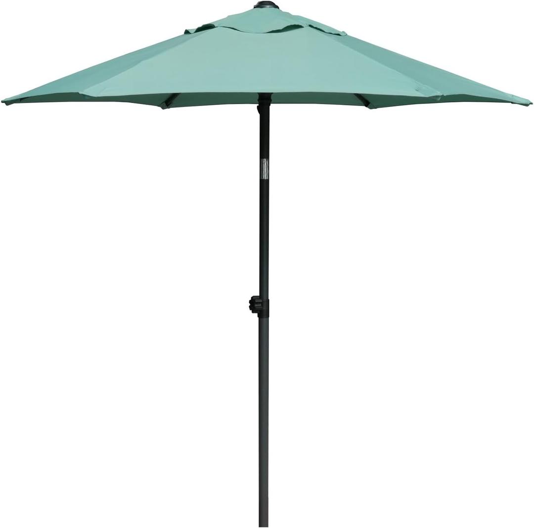 AMMSUN 6ft Patio Umbrella Outdoor Table Umbrellas with Push Button Tilt, UPF50+ Premium Steel Pole and Ribs for Deck, Lawn, Garden, Backyard & Pool (Aqua Green)