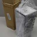 mDesign Steel Square Modern Toilet Bowl Brush and Holder for Bathroom Storage and Organization, Compact Free-Standing Design, Covered Brush - Sturdy, Deep Cleaning - Citi Collection - Marble