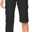 Women's Hiking Pants Convertible Quick Dry Lightweight Zip Off Fishing Travel Safari Pants (4)