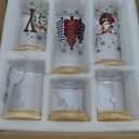 Whaline 6Pcs Christmas Glass Storage Jar with Airtight Lid Red Black Plaid Xmas Tree Santa Snowman Reindeer Decorative Canisters Sets for Home Kitchen Countertop