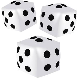 3 Pieces Jumbo Inflatable Dice 19.7 Inch Giant Inflatable Dice Multicolor Large Fun Game Tools for Indoor Outdoor Lawn Swimming Pool Party Board Game, White