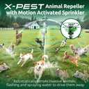 Motion Activated Animal Repeller with Water Sprinkler, Solar Powered Deer Repellent Devices, IP65 Waterproof Cat Repellent Outdoor with Flashing Light, Deter Foxes Skunks Dog Raccoons from Garden