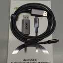 acer USB C to DisplayPort Cable 6.6 FT (4K@60HZ 2K@165Hz), Type-C to DisplayPort Cord (Sturdy Aluminum, Plug & Play) Thunderbolt 3/4/5 Compatible with MacBook Pro/Air, iPhone 16 Pro/Max, XPS, Surface