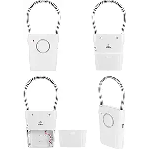 Kanayu 4 Pieces Door Handle Alarm 120dB Door Alarm for Home Security Door Entry Alarm Doorknob Sensing Alarm Window Burglar Alert for Home Security Kids Safety,Gray