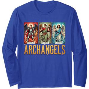 Saint Michael Catholic Archangels Biblical Long Sleeve T-Shirt (M)