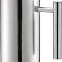 Hiceeden Stainless Steel Water Pitcher, 53oz/1.5L Modern Metal Pitcher with Ice Guard, Silver Carafe Drink Pitcher with Handle, Beverage Container for Iced/Hot Tea, Juice, Coffee, Milk