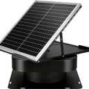 30W Solar Attic Vent Fan 2000CFM High Airflow Brushless DC Motor 60,000Hrs Lifespan with 12inch Blade Alloy Fan, Weatherproof Roof Vent for Home, Garage, Greenhouse, No Remote