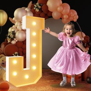 imprsv 3FT Block Marquee Letters, Marquee Light Up Letters for Birthday Baby Shower Party Backdrop Decor, Large Light Up Letters for Wedding Decorations Engagement Party Decorations, Letter J