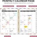 Planner 2026-2027, Academic Year Monthly and Weekly Calendar Planner, Jul 2026 - Jun 2027, Hardcover Teacher Student Planning Agenda book with Tabs, Perfect for School Office Supplies, 6.3" x 8.5" - Checkered