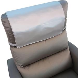 1Pcs Satin with Elastic Straps Couch Recliner Headrest Cover - Silky Protector for Hair Protection Chair Covers Furniture Leather Sofa Protector-Faux Recliners Chair Non Slip SlipcoversGrey