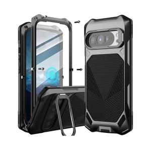 for Google Pixel 10 Pro XL Case with Camera Ring Stand, [Built-in Screen Protector] [Military-Grade Protection] Full-Body Heavy Duty Rugged Protective Bumper Case for Pixel 10 Pro XL Black