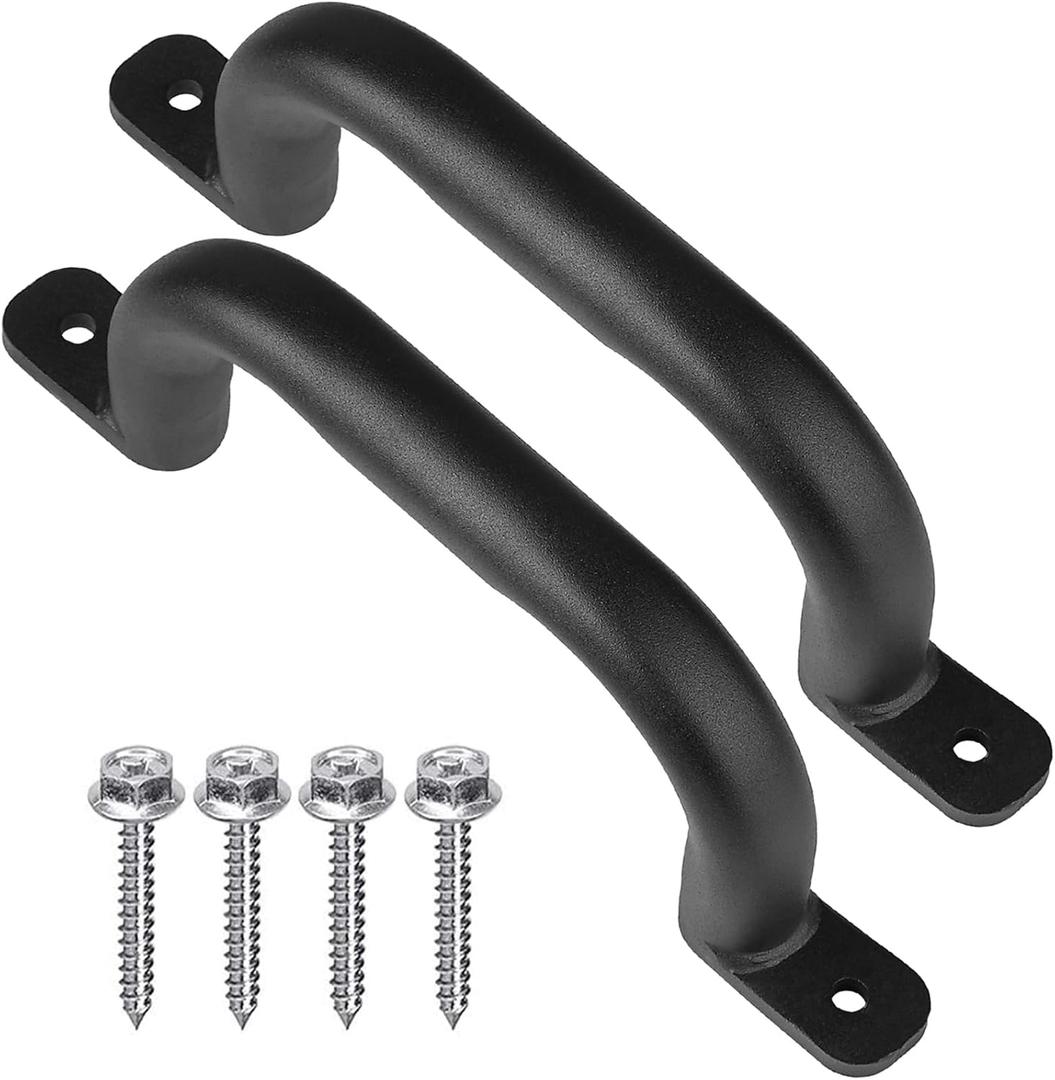 10" Black Playground Safety Handles 2 Pack, Metal Swing Set Handles, Climbing Frame Hand Grips for Treehouse, Jungle Gym