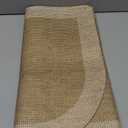 Bathroom Rugs Mat 20x31, Ultra Thin Non Slip Bath Mats for Bathtub Quick Dry Absorbent Rubber Bathroom Mat Fit Under Door, Washable Half Round Bath Rugs, Beige Brown