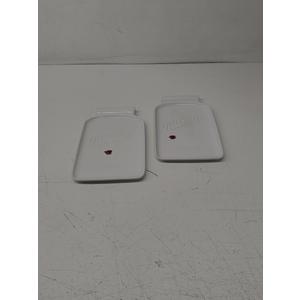 White Ceramic Mason Jar Trinket Dish, 12 inch Lenght 2 Pack