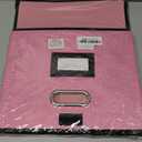 File Storage Box with Lid, 15.55x12.87x10.43 Inches, Foldable Organizer with Handles & Label Slot, for File Storage, Home, Office, and Closet Organization(Pink)