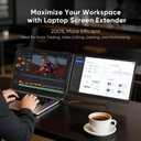 Laptop Screen Extender, 14" FHD 1080P Dual Screen Monitor for Laptop Ultra-Light Portable Monitor with USB-C/HDMI, Plug & Play for Windows/Mac/Chrome/Android