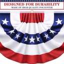 2 Pack 3x6 Ft American Flag Bunting Patriotic Pleated Fan Flag Banner for Outdoor Porch & Railing, Red White & Blue Decor for 4th of July, Memorial Day, Independence Day Decorations