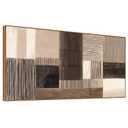 HUADAOART Abstract Geometric Canvas Wall Art Neutral Brown Tones Canvas Print Modern Style 58 x 30 in Home Decor for Living Room Bedroom Office Wall Decoration Ready to Hang
